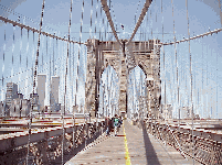 Center right picture you see the walkway on the Brooklyn Bridge. On a nice day this is a great way to see a panoramic view of Lower Manhattan and get a little exercise as well.