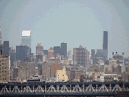 Top right picture you see the city skyline from the Brooklyn Bridge.  To the far right you see Trump World Tower. To the left you see the Citicorp Building.