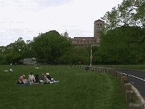 Center right picture is a photo taken on the lawn of the Cloisters Museum overlooking the Hudson River. The Cloisters is a re-creation of a Medieval monastery.