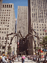 New York's Rockefeller Center was built during the height of the Depression,  without government funding.  Throughout the years it has been a showcase for New York City and visited by people from all over the world. Today Rockefeller Center is seen here.