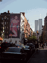 Bottom right you see Houston Street in Greenwich Village.  In the far distance you can see the World Trade Towers.