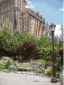 Center right photo you see a pretty bench at Battery Park with the views of the skyscrapers in the distance.