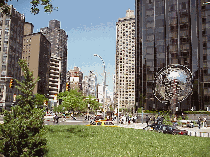 Top right picture you see Columbus Circle.  The globe is in front of Donald Trump's International Hotel.  If you continue north you'll soon see Lincoln Center pictured to the top left.