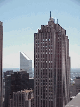 Top right picture you see an eastern view with the Citicorp Building to the left of the picture and in the front you see the GE Building.