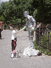 Top left you see a street entertainer downtown in Battery Park.