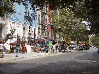 Bottom right picture you see St. Mark's Place in the East Village.  This is THE place for the young crowd.  You'll see new styles before they are in here in the East Village.  (fashion photos of the East Village next page).