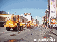 Top right picture you see heavy equipment on Canal Street which is deserted. All businesses are closed from 14th Street all the way down to Battery Park.