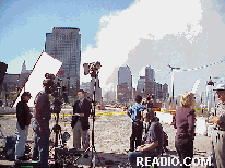 Center right picture you see West Street with Battery Park City in the background as the smoke fills the air where the two beautiful towers once stood. You also see members of the press gathering as close as the police will allow us to the disaster scene