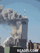 Top left you picture you see the moments after the first tower of the World Trade Center collapsed.