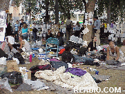 Center right picture you see sleeping bags on the lawn at Union Square Park where many people have decided to camp out.  The signs are mostly pictures of victims, flags and signs encouraging us to choose love over hate.