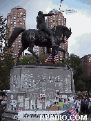 Center right picture you see the Statue of George Washington.  His horse has been branded.