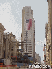 Center right picture you see a building near City Hall and the American flag.