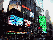 Center right picture you see the lights of the ABC studios and in the distance the Nasdaq sign.  You could stand in one place for an hour and never see everything around you!