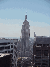 Center right picture you see the Empire State Building as seen from a rooftop in midtown Manhattan.