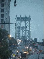 Bottom right picture you see the Manhattan Bridge at dusk.  When you fly into the city at night the lights on the bridges are especially enchanting.