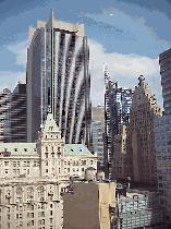 Center right picture you see a view of the West Side from midtown.  The older building towards the front of the photo is the New York Times Building.