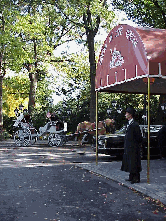 Center right picture you see the entrance to Tavern on the Green Restaurant.  This gorgeous restaurant is located just inside of Central Park on the Upper West Side.  You see the horse and carriage waiting nearby to take someone for a ride.