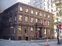 Walk a few blocks west of South Street Seaport and you'll find the site of the first Cotton Exchange.  The picture you see center right is where the Cotton Exchange was located 1870-1896.