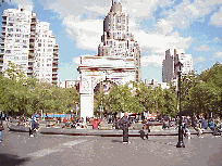 Bottom right you see the arches of Washington Square Park. This is home to the New York University campus and the center of Greenwich Village.