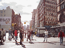 Bottom right picture was taken at Astor Place looking south towards the downtown area of the city.