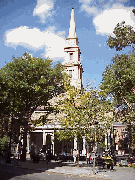 Top right photo you see St. Mark's in the Bowery Church.  This Episcopal Church was built in Greek Revival style in 1799.