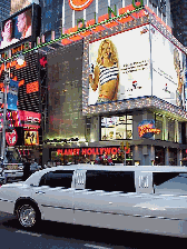 Top right picture you see a long white limo making its way down Broadway.  You have to wonder who might be behind that tinted glass.  It's not unusual at all to see the stars of Broadway dining in Times Square or going into the theater to perform.