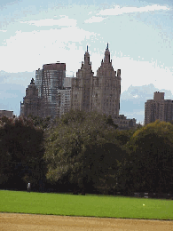 Top right you see a portion of the view from the Great Lawn in Central Park.