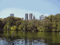 Center right picture is the skyline view of the West Side of the city from the Boat House in Central Park.  This is where you can rent a row boat and take your honey for a romantic ride on The Lake.