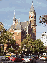 Top right you see Jefferson Market Library on Sixth Avenue which in the past was a court house. This castle-like structure was modeled after King Ludwig II's Neushwanstein Castle in Bavaria, Germany.