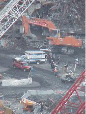 Top right pictures you see the Rescue Workers at Ground Zero.  These men and women have worked for days and months rescuing victims. We've seen them daily on TV and in the newspapers.  Their tireless heroism will never be forgotten by any of us.