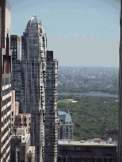 Center right picture was taken on a rooftop in midtown.  In the distance you see Central Park and The Lake.