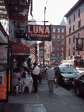 Center right you see Luna Restaurant in Little Italy.