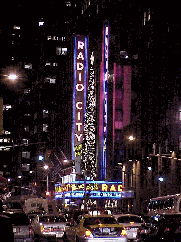 Bottom right picture you see Radio City Music Hall on Sixth Avenue.