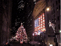 Top right picture you see a distant shot of the Wall Street Christmas tree and the NYSE at night.