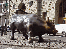 Center right picture you see the Wall Street bull. It's a rare occasion to get a picture of this guy without someone riding his back.  This is in the financial district South of the World Trade Center disaster area.