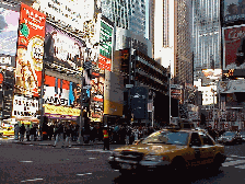 Bottom right picture you see Times Square and Broadway.  You will never see this area quiet or empty. It's the most exciting place on earth.