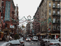 Top right photo you see Mulberry Street in Little Italy.  The businesses of Little Italy go all out for big decorations year 'round.