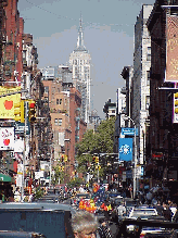 Top right picture you see Mulberry Street in Little Italy.  In NYC's Little Italy you can enjoy a delicious lunch or dinner cooked by authentic Italians (you'll love the accents), while you look at the Empire State Building in the distance.