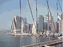 Center right picture you see the skyline of NYC as seen from the Brooklyn Bridge.  We live on an island and we're surrounded by beautiful views.