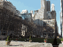 Top right photo you see the restaurant in Bryant Park.  This pretty restaurant offers panoramic views of the skyline of city as seen from Bryant Park.