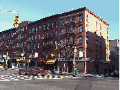 Center right you see First Avenue in the Lower East Side.  You'll find neighborhoods such as Little India and Little Poland.  The streets are lined with great little restaurants where you'll see authentic dcor and dancers.