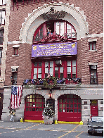 Bottom right picture you see a Fire House in the Lower East Side.  Sad to say most of the Fire Houses in the city are still draped and still in mourning.  The events of September 11th will be mourned long after the purple and black drapes come down.