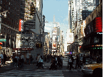 Bottom right picture you see the US Armed Forces Recruiting Station in the center of Broadway.  To the right you see ABC studios.