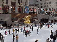 Center right picture you see Rockefeller Center and ice skaters.  You'll also find great restaurants here where you can dine as you watch other people skate and fall.