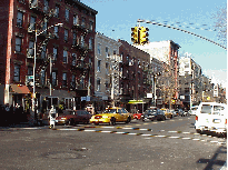 Top right photo you see Avenue A in Alphabet City.  This area has become very in in recent years.  The dress code is mix and never match in this youthful neighborhood.