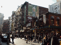 Center right you see some of old buildings and busy streets of Chinatown.