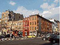 Once you've crossed Houston Street you have left Greenwich Village and you are officially in Soho (south of Houston). Top right picture you see the busy traffic on Houston Street and Greenwich Village.