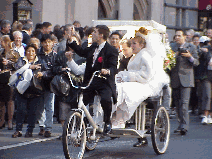 Bottom right picture you see the actors from the Off  Broadway Play Tony and Tina's Wedding.  This funny play takes the patrons through the wedding and the party.