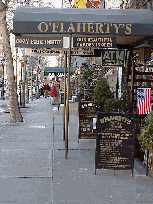 West 46th Street between Eighth and Ninth Avenue you'll find Restaurant Row. This is a street lined with dietary temptations. Top right picture you see O'Flaherty's Restaurant. You can bet that on St. Patrick's Day this Irish Restaurant will be packed.