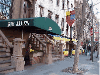 Center right photo you see Joe Allen on West 46th Street on Restaurant Row. After a Broadway show the stars get hungry too, so they come by the Joe Allen.  Stars and great food is an irresistible combination!